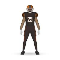 3D realistic American football player vector