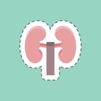 Sticker line cut Kidney. suitable for education symbol. simple design editable. design template vector. simple illustration vector