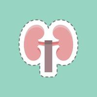 Sticker line cut Kidney. suitable for education symbol. simple design editable. design template vector. simple illustration vector