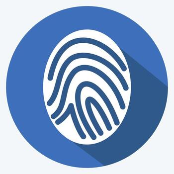 icono de huella digital. adecuado para el símbolo de seguridad. estilo de sombra larga. diseño simple editable. vector de plantilla de diseño. ilustración sencilla