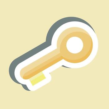 Sticker Access Key. suitable for Security symbol. simple design editable. design template vector. simple illustration vector