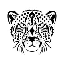 vector, icon, logo, cheetah head silhouette on white background. vector