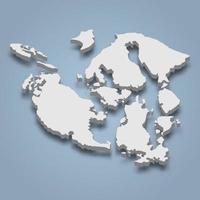 El mapa isométrico 3d de las islas san juan es un archipiélago en washington