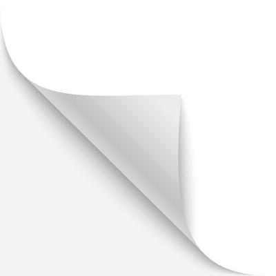 Curled corner of paper with shadow
