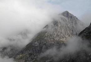 Dramatic sky over the mountains in the European Alps photo