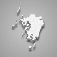 3d map region of Japan Template for your design vector