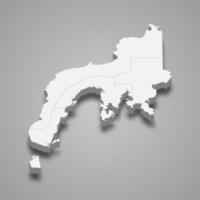 3d isometric map of Zamboanga Peninsula is a region of Philippines, vector