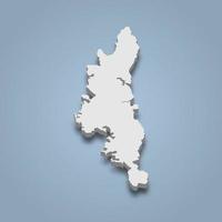 3d isometric map of Dinagat is an island in Philippines vector