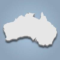 3d isometric map of Australia is an island in oceania vector