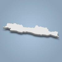 3d isometric map of Java is an island in Indonesia vector