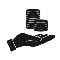 money in hand vector icon