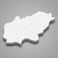 3d isometric map of Usak is a province of Turkey vector