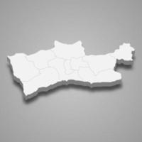 El mapa isométrico 3d de mardin es una provincia de turquía vector