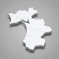 3d isometric map of Setubal is a district of Portugal vector