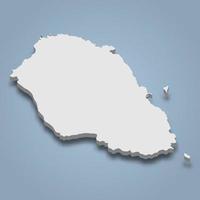 3d isometric map of Graciosa is an island in Azores islands, vector