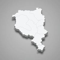 El mapa isométrico 3d de ticino es un cantón de suiza vector