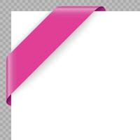 Corner ribbon or banner on white background. vector