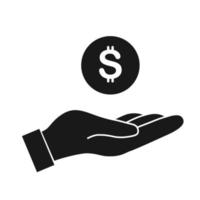 money in hand vector icon