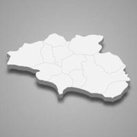 3d isometric map of Cankiri is a province of Turkey vector