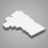 Mapa isométrico 3d de rif dimashq es una provincia de siria vector