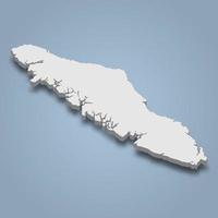 3d isometric map of Vancouver Island is an island in Canada vector