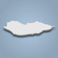 3d isometric map of Socotra is an island in Yemen vector