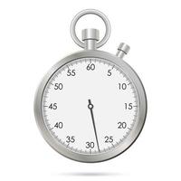 Silver realistic stopwatch vector