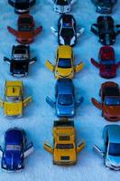 Yellow car toy soldiers. photo