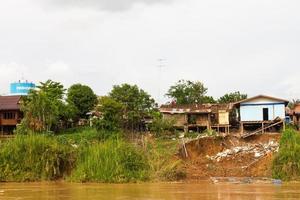 Landslide slides coast river photo