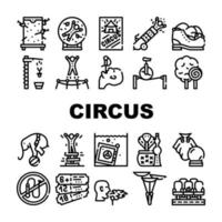 Circus Entertainment Collection Icons Set Vector Illustration