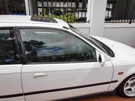 Cape Town Western Cape South Africa 2018 Small white car in Newlands, Cape Town, South Africa. photo