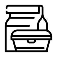 lunch box canteen line icon vector illustration