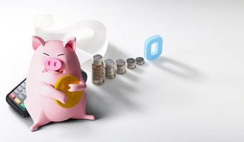 Piggy bank cherishes Dollar coin photo