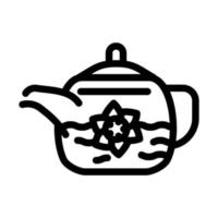 flower tea line icon vector illustration black