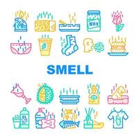 Smell Feel And Sense Collection Icons Set Vector