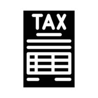 tax document glyph icon vector isolated illustration