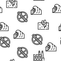 Global Warming Problem Vector Seamless Pattern