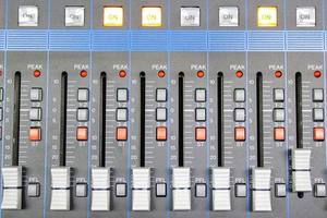 Audio control buttons Sound Control Hi Fi system The audio equipment, control panel of digital studio mixer photo