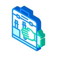 vacuum chamber for work with vaccine isometric icon vector illustration