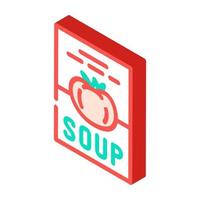 sopa de tomate paquete icono isométrico ilustración vectorial vector