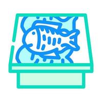 showcase with fish color icon vector illustration