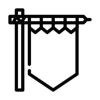 línea de bandera medieval icono vector negro ilustración