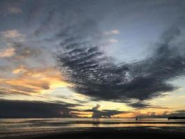 Sunset on beach view photo