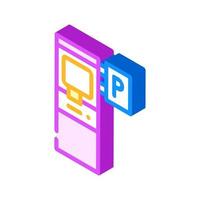 electronic machine for buy ticket of parking isometric icon vector illustration