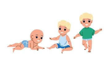 Baby Boy Growing To Schoolboy Maturity Vector