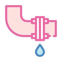 leaking pipe color icon vector flat illustration