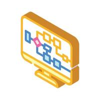 electrical circuit computer screen isometric icon vector illustration