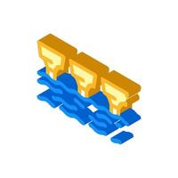 sea electric tidal power plant isometric icon vector illustration