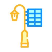 light pole with solar panel color icon vector illustration