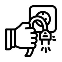 unplug socket line icon vector illustration